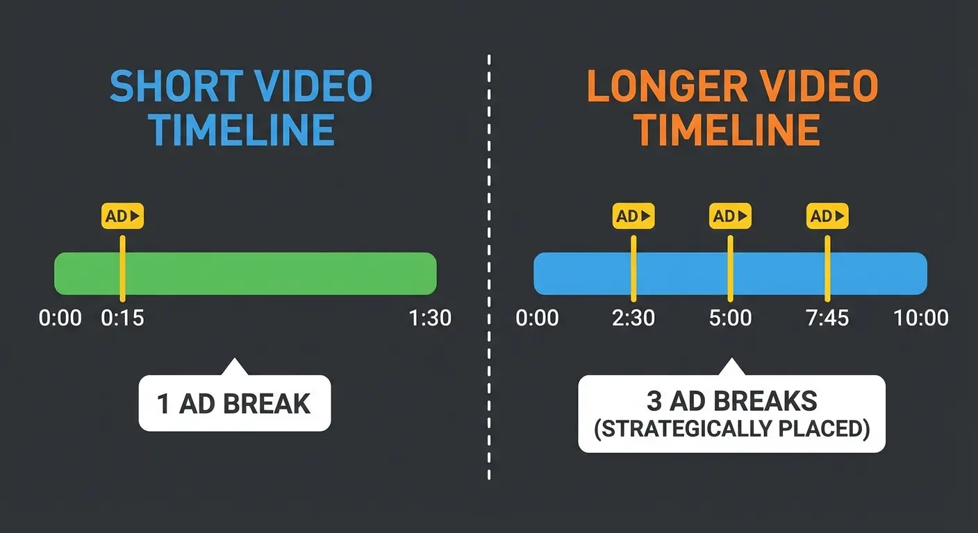 The longer your video, the more ad slots you get - here's the math