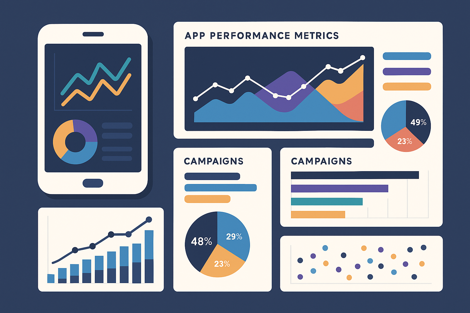 Mobile app marketing optimization dashboard
