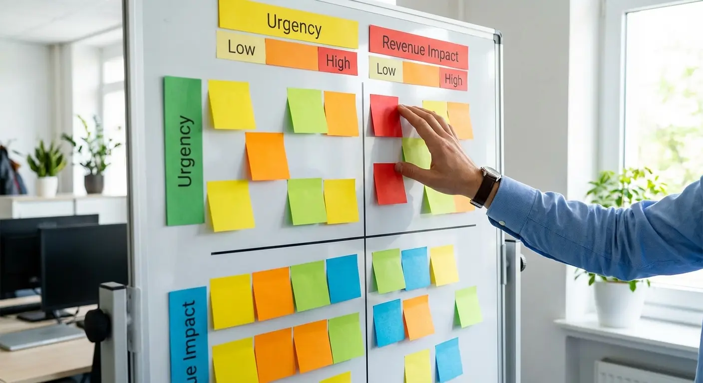 Content refresh priority matrix diagram