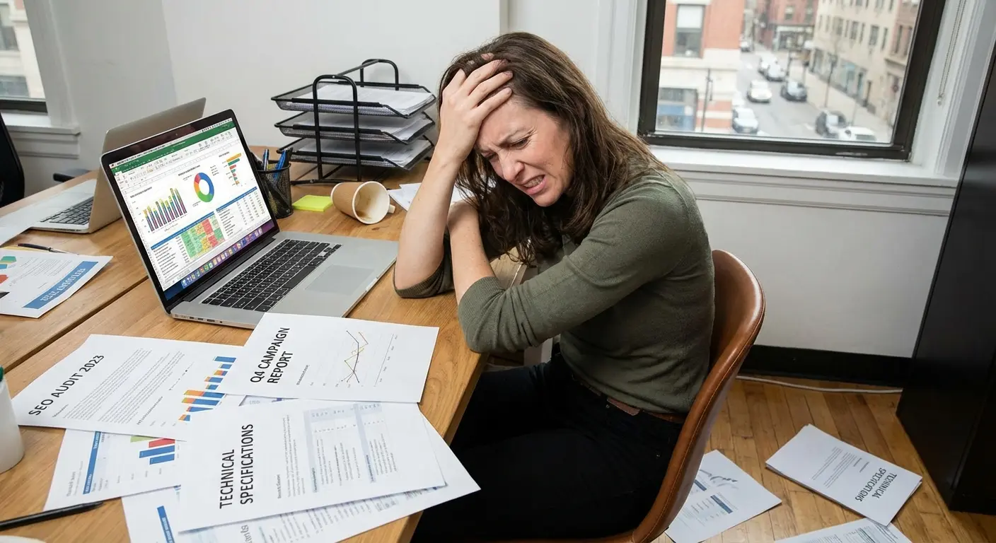 Screenshot of audit spreadsheet showing crawl waste on discontinued products