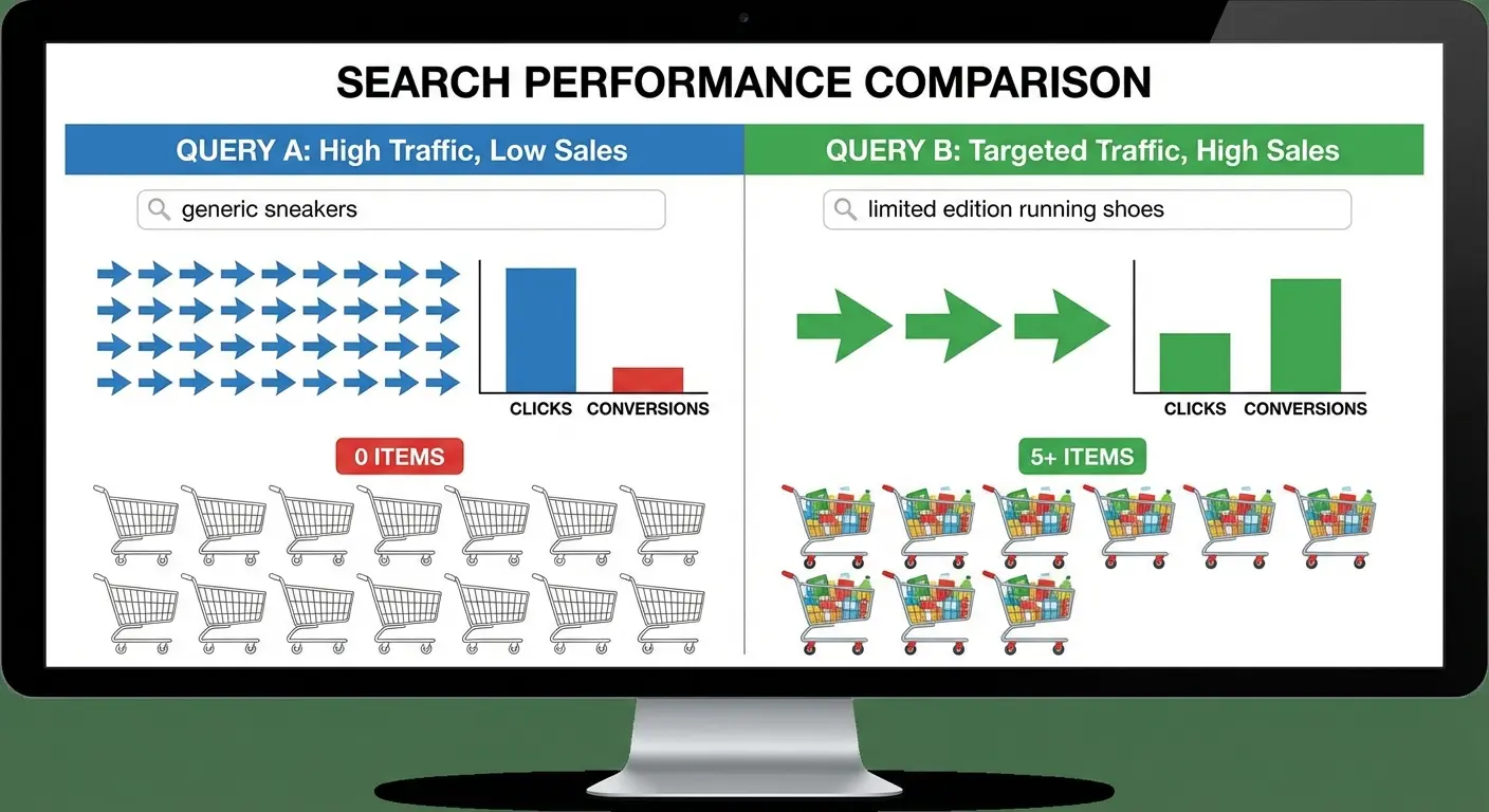 CTR versus conversion rate scatter plot
