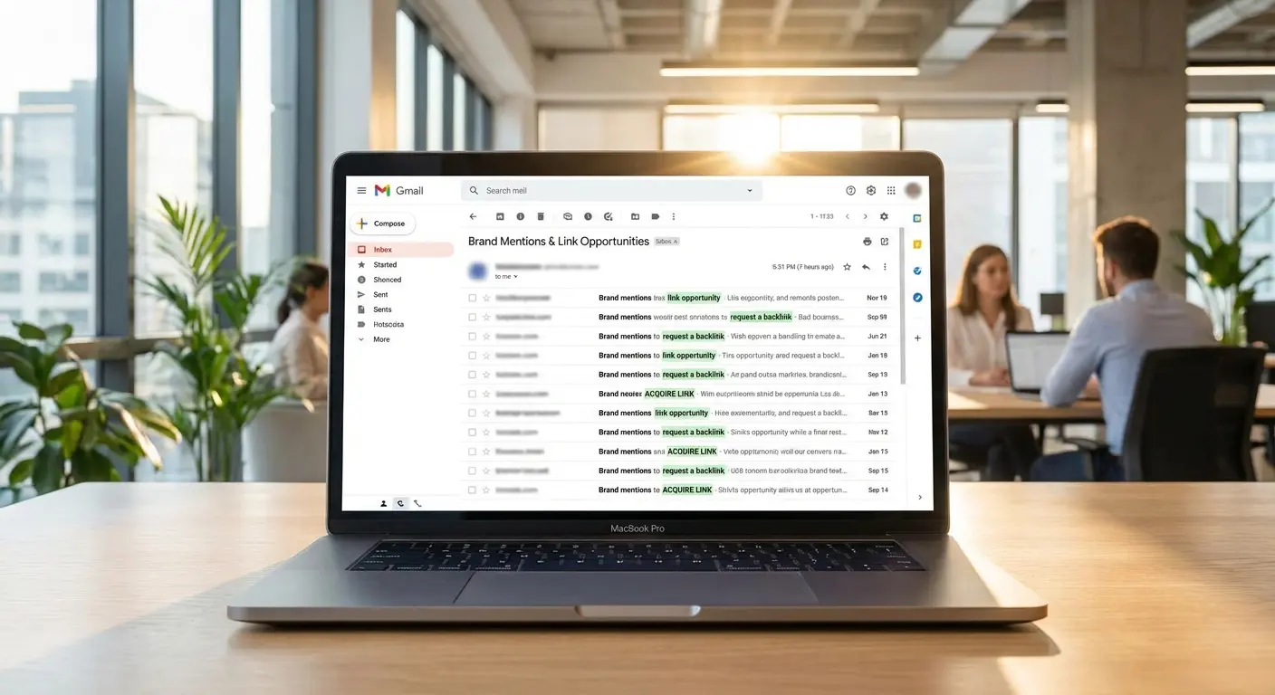 Ahrefs alert configuration dashboard showing examples of new backlink alerts and brand mention notifications