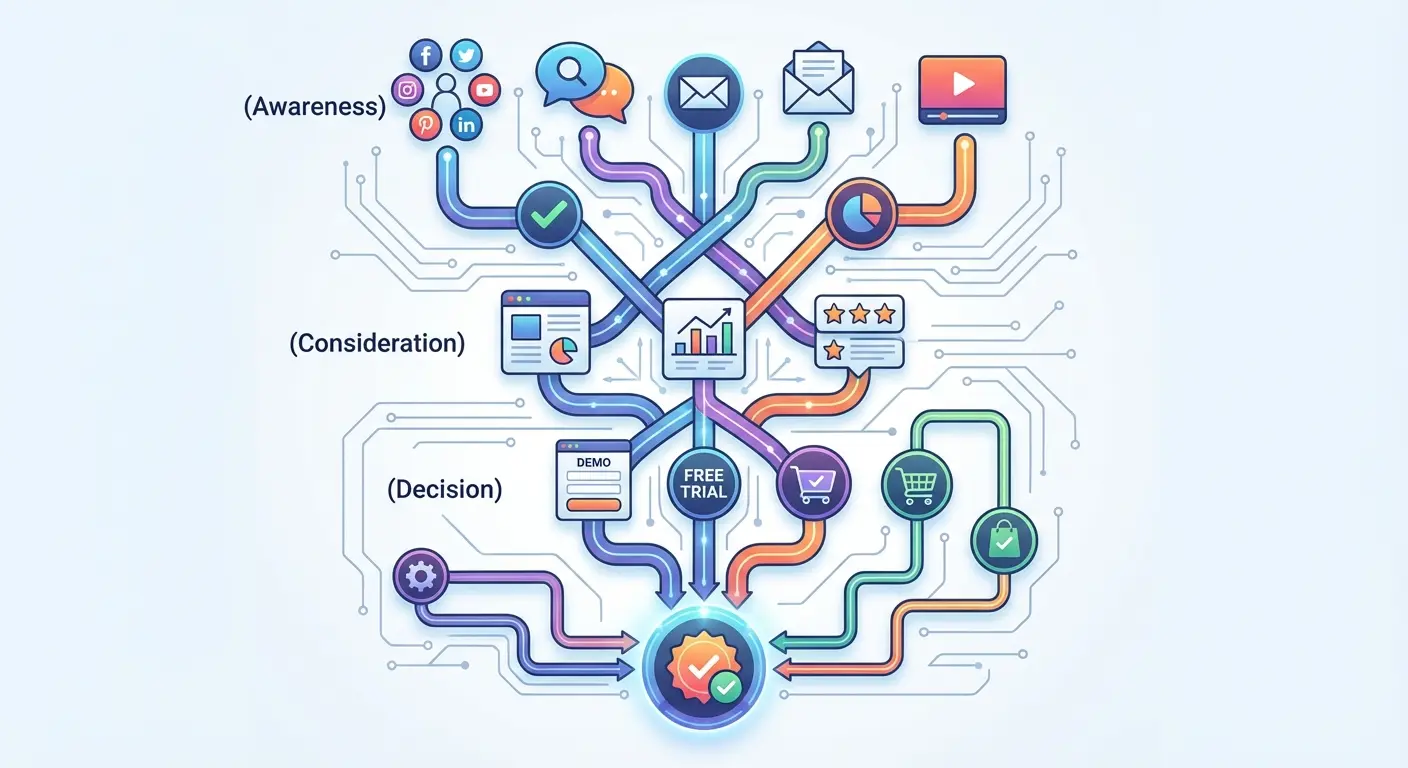 Multi-touch attribution model visualization