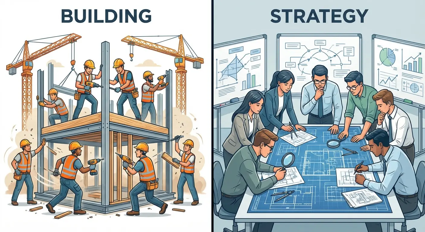 Team discussing software requirements