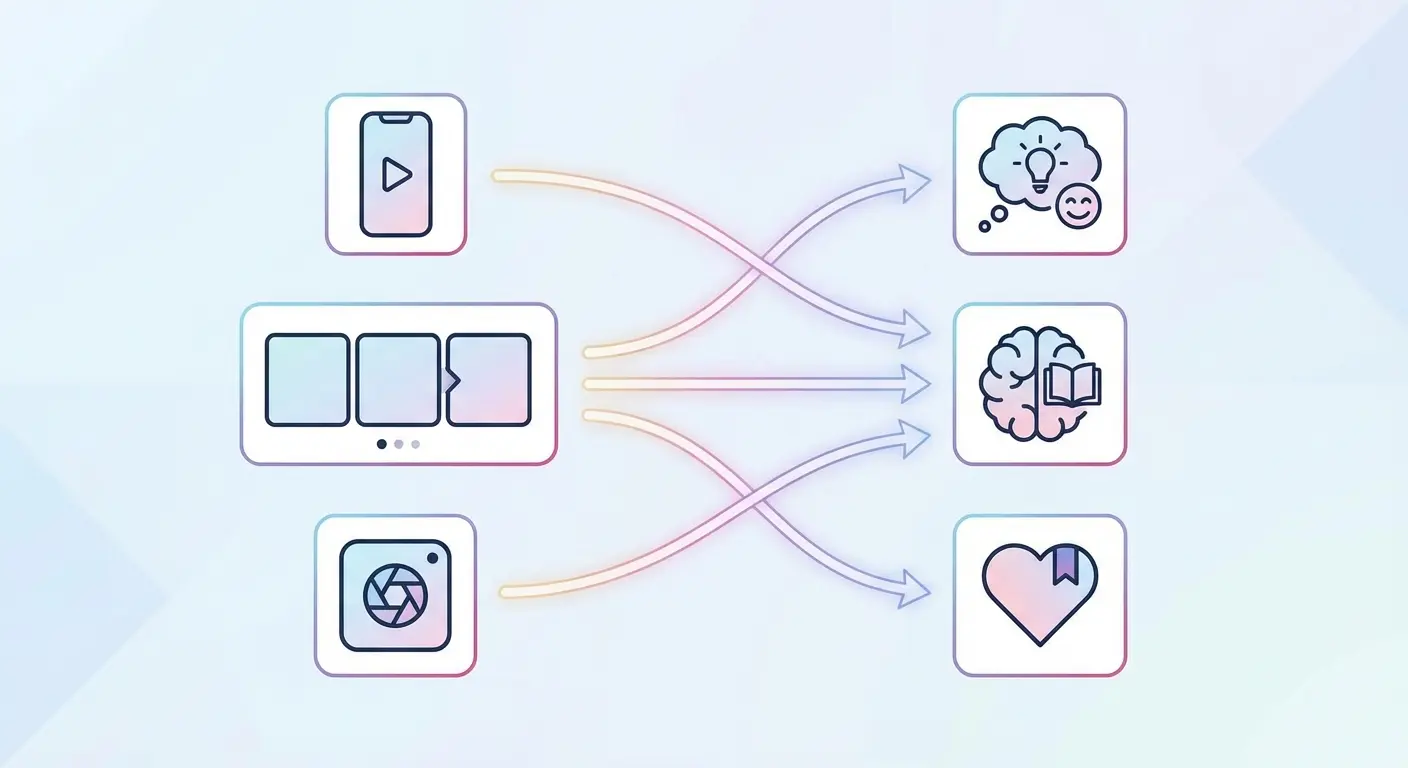 Instagram content format performance comparison chart