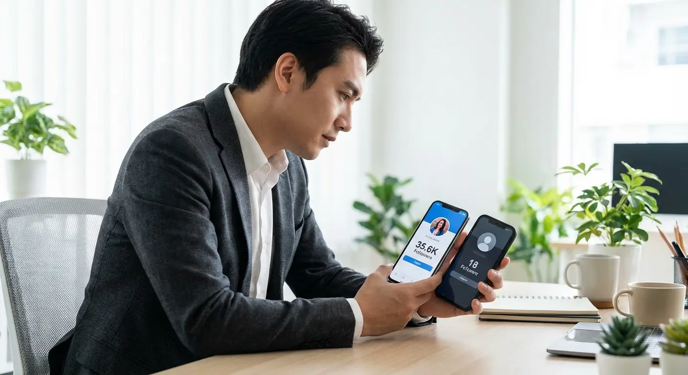 Twitter account dashboard showing follower metrics