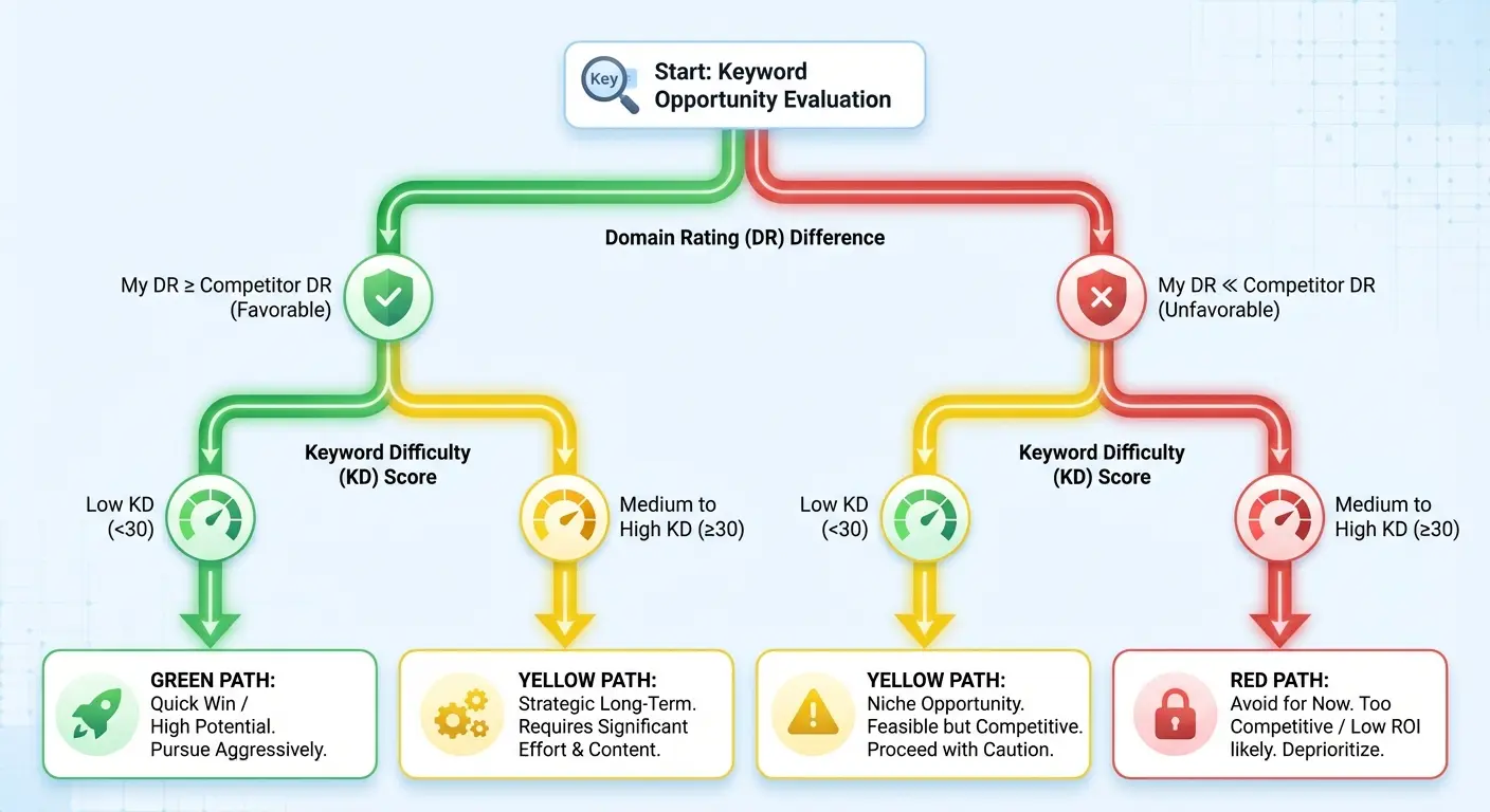 Content gap analysis filtering options