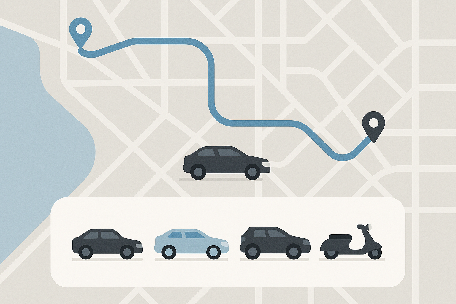 Transportation mobility app interface