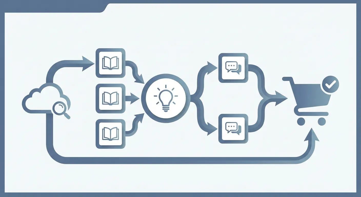Customer journey visualization showing multiple touchpoints