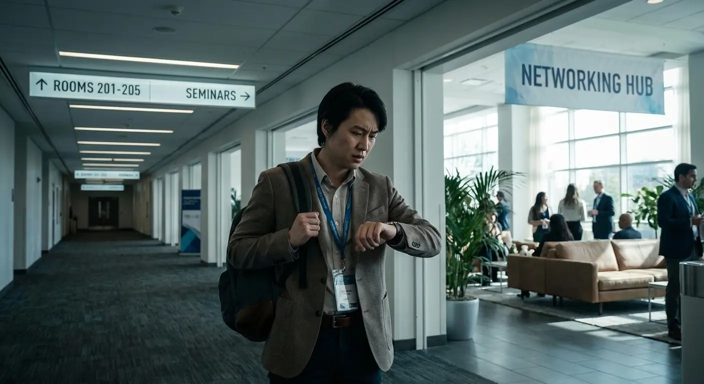 Conference networking space layout options