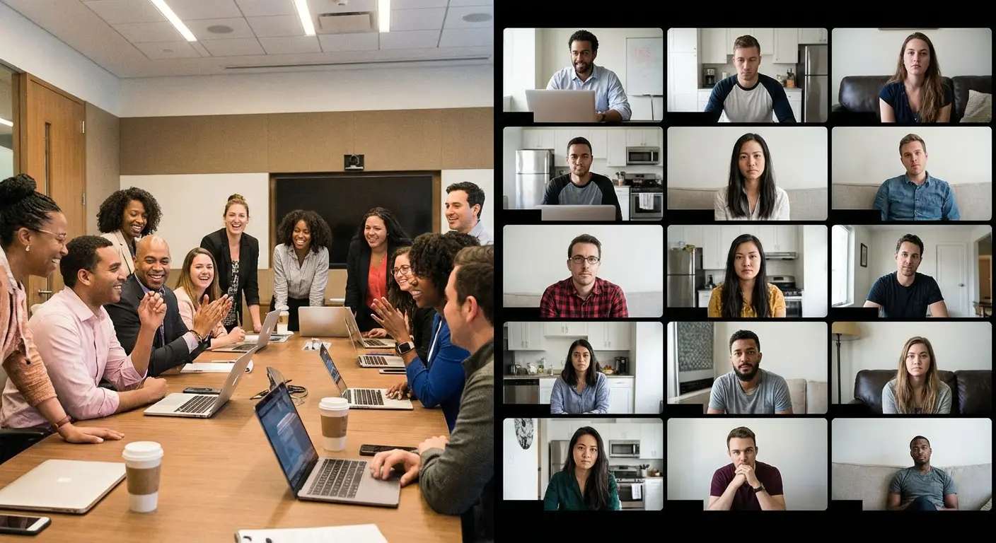 Hybrid meeting power imbalance illustration