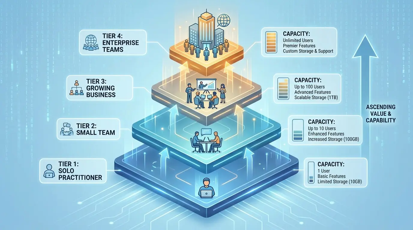 Comparison chart showing Ahrefs pricing tiers with highlighted differences in project limits and features