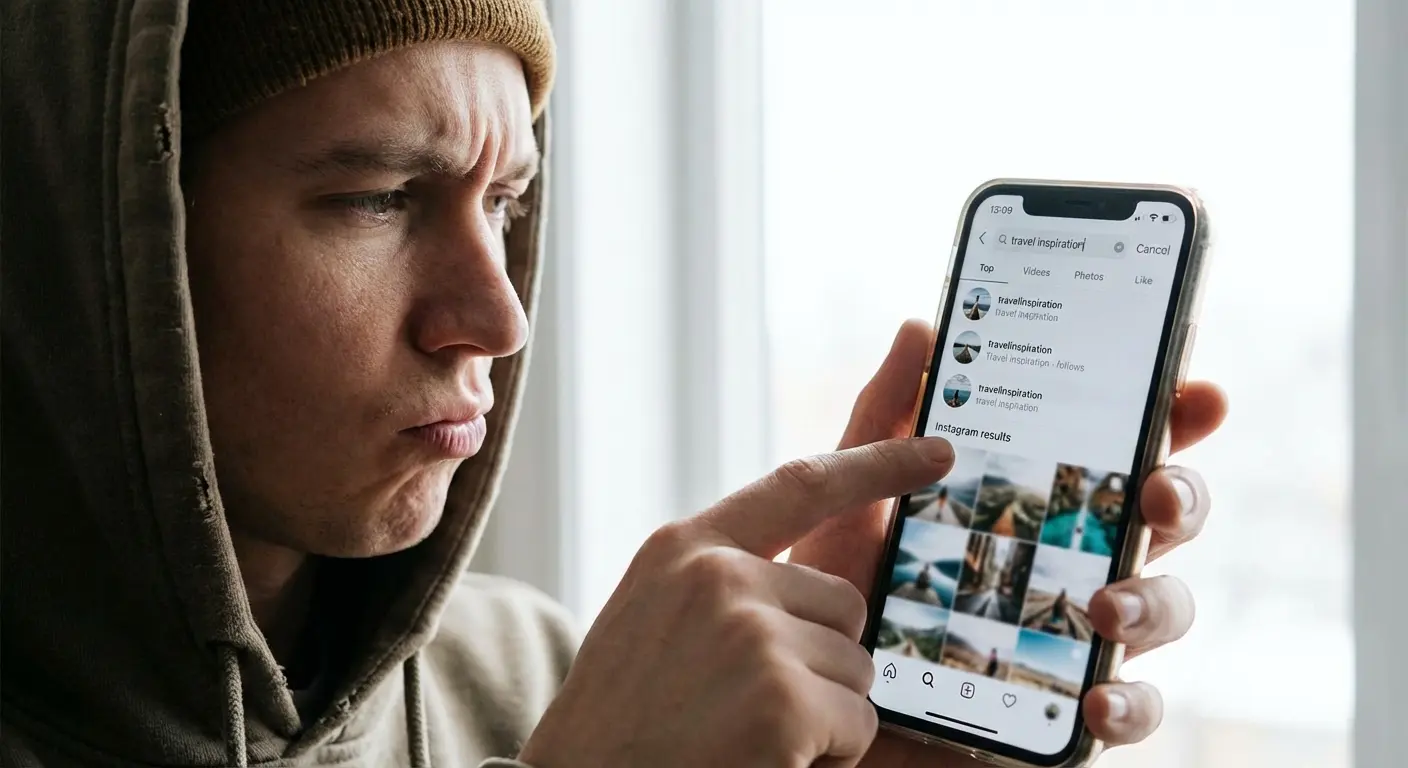 Screenshot of Instagram insights showing search behavioral signals