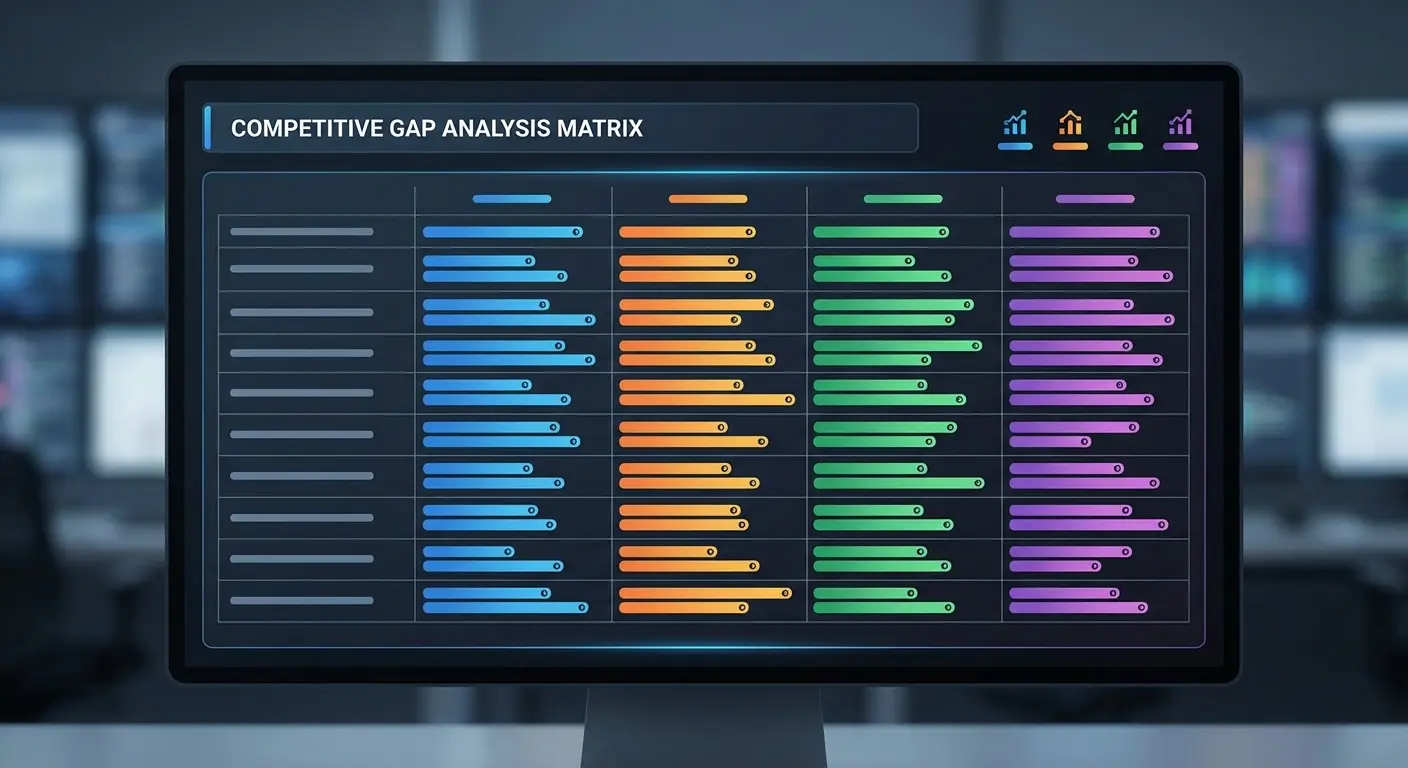 Competitive gap analysis matrix visualization