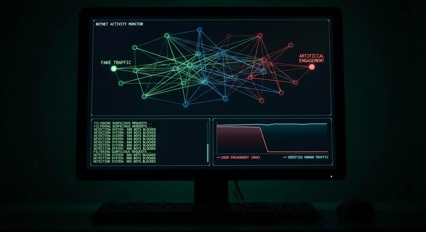 Bot traffic vs organic traffic comparison