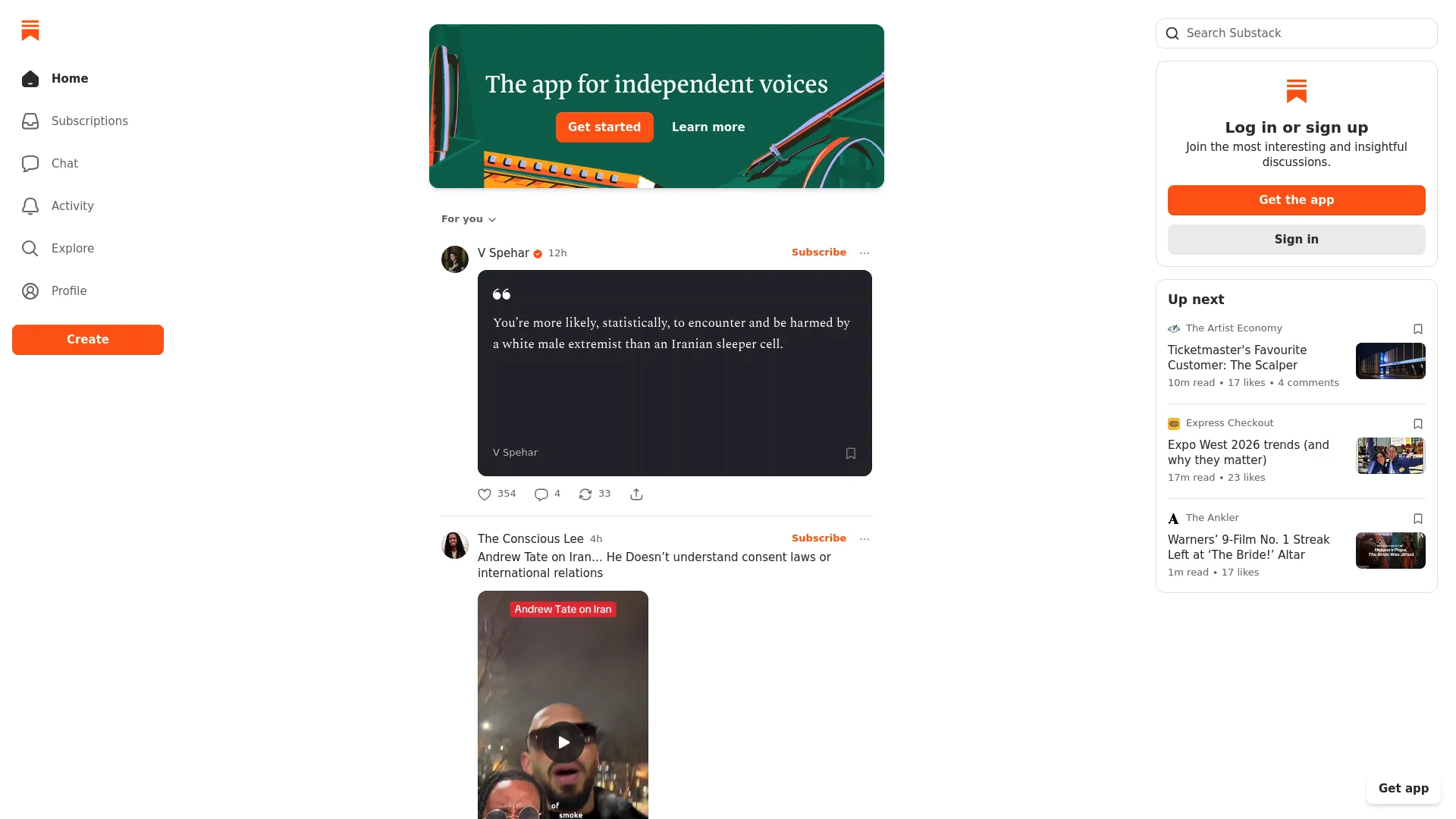 Substack newsletter platform