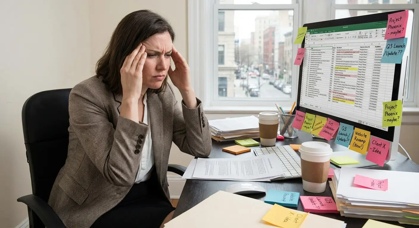 Screenshot of an Ahrefs project dashboard with clear naming conventions, each project labeled by client name and domain