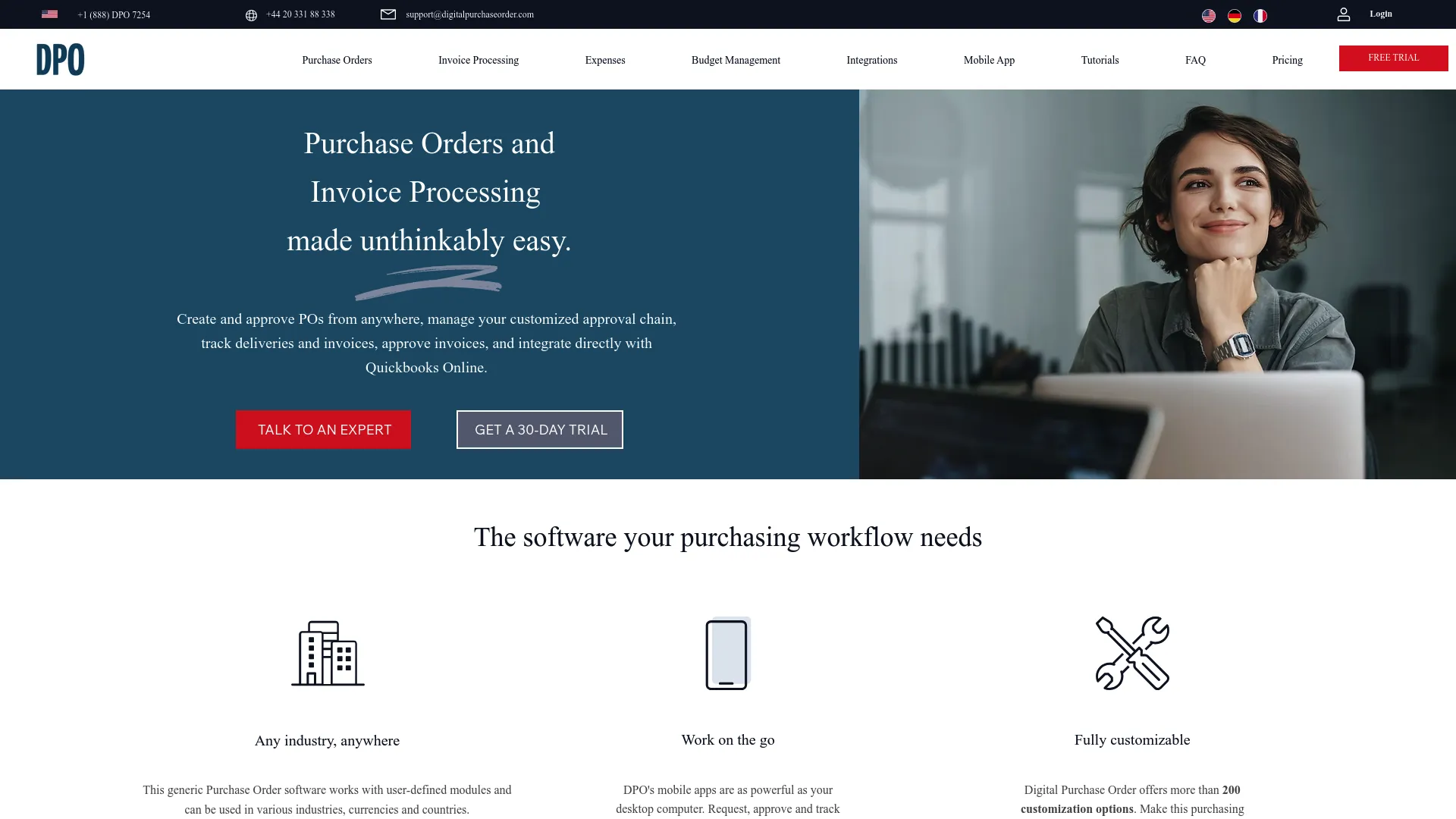 Digital Purchase Order software interface
