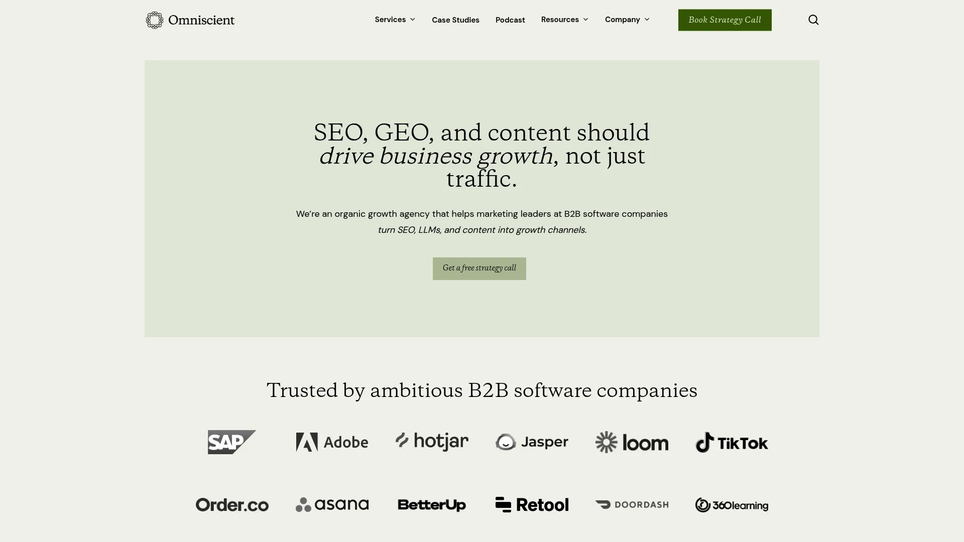 Omniscient Digital website homepage