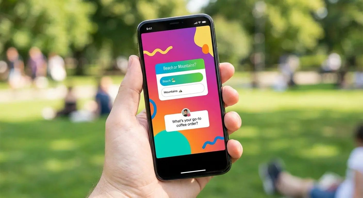 Instagram story sticker examples for gathering search data