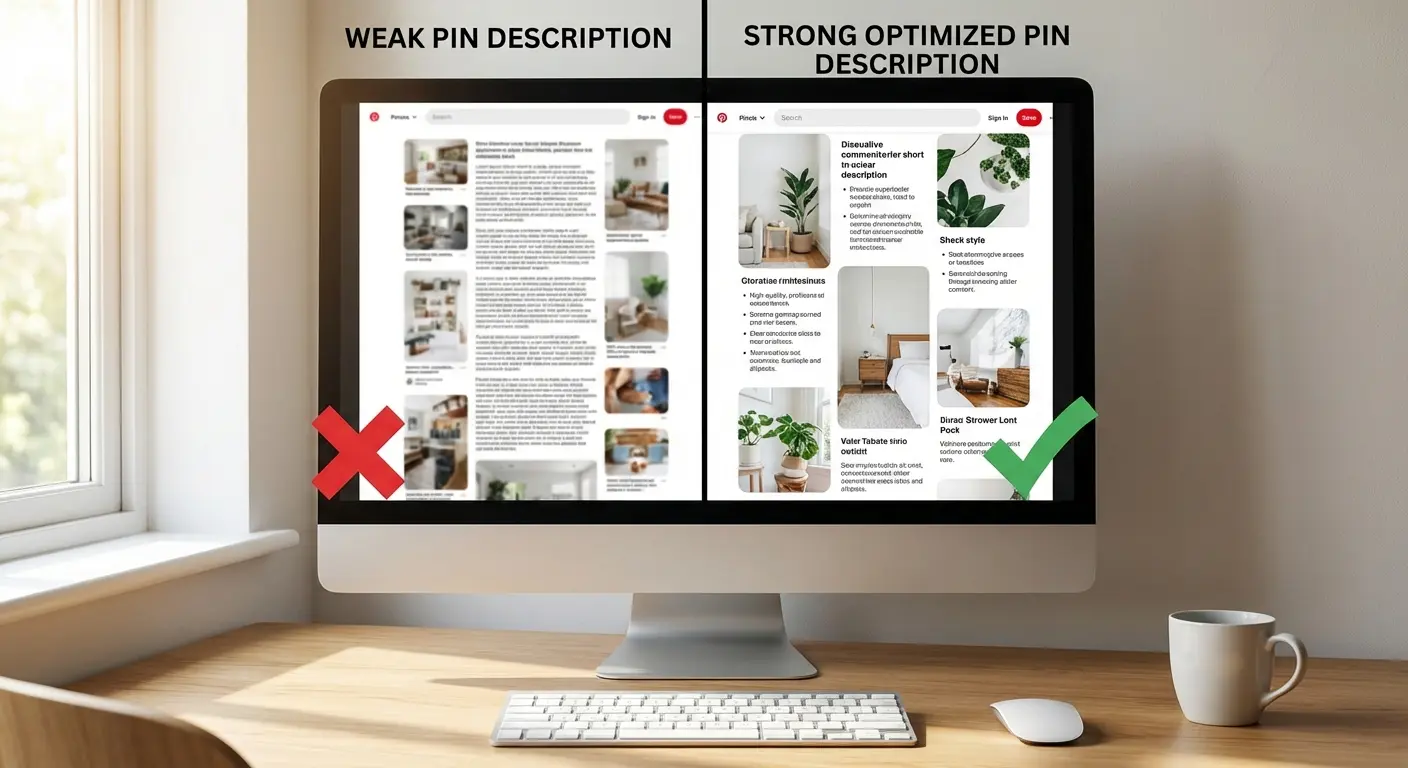 Pinterest pin description optimization example
