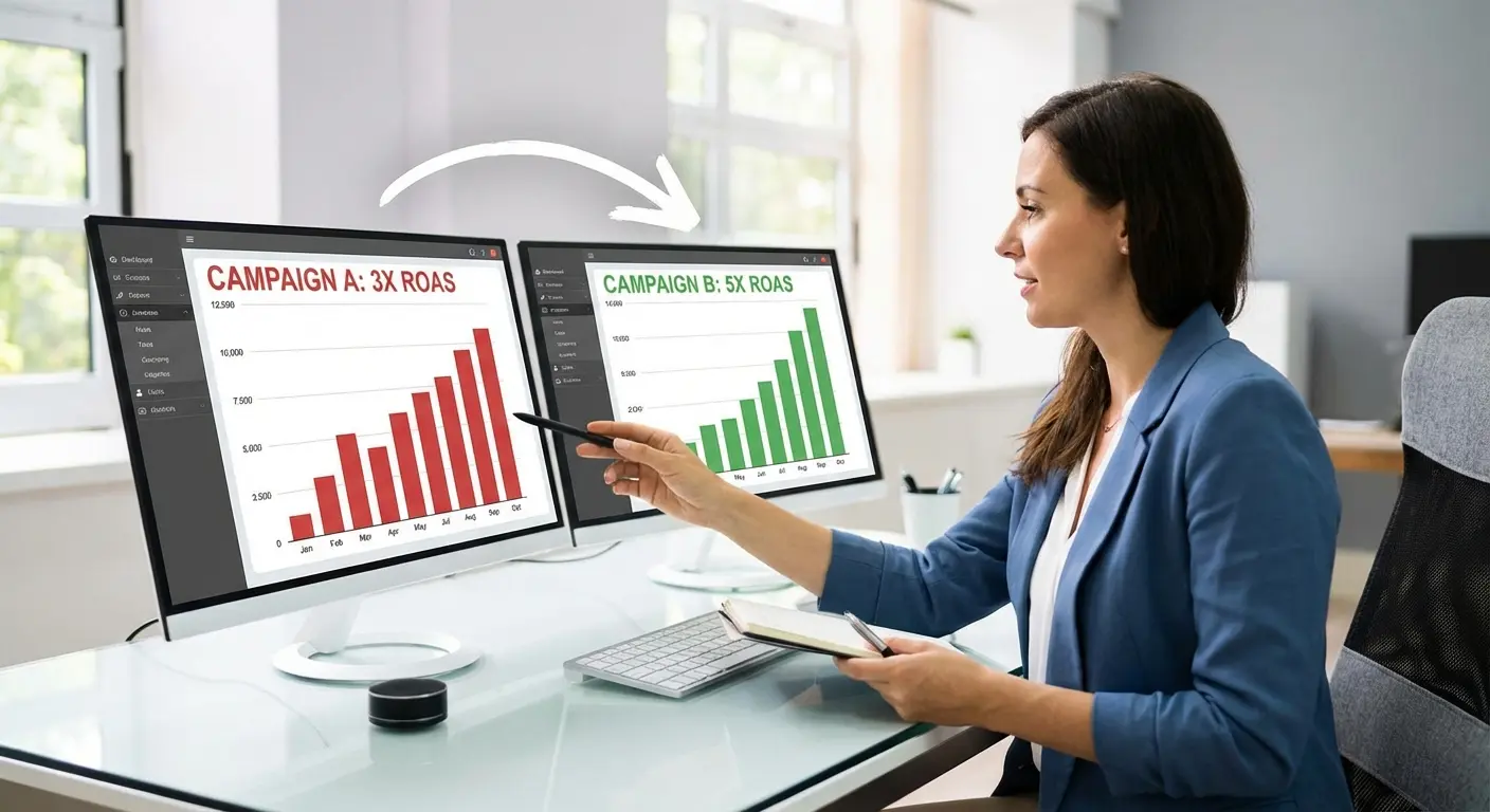 Opportunity cost analysis comparing campaign ROAS