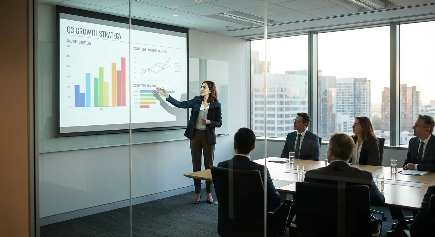 Dashboard comparing our organic visibility metrics against top three competitors