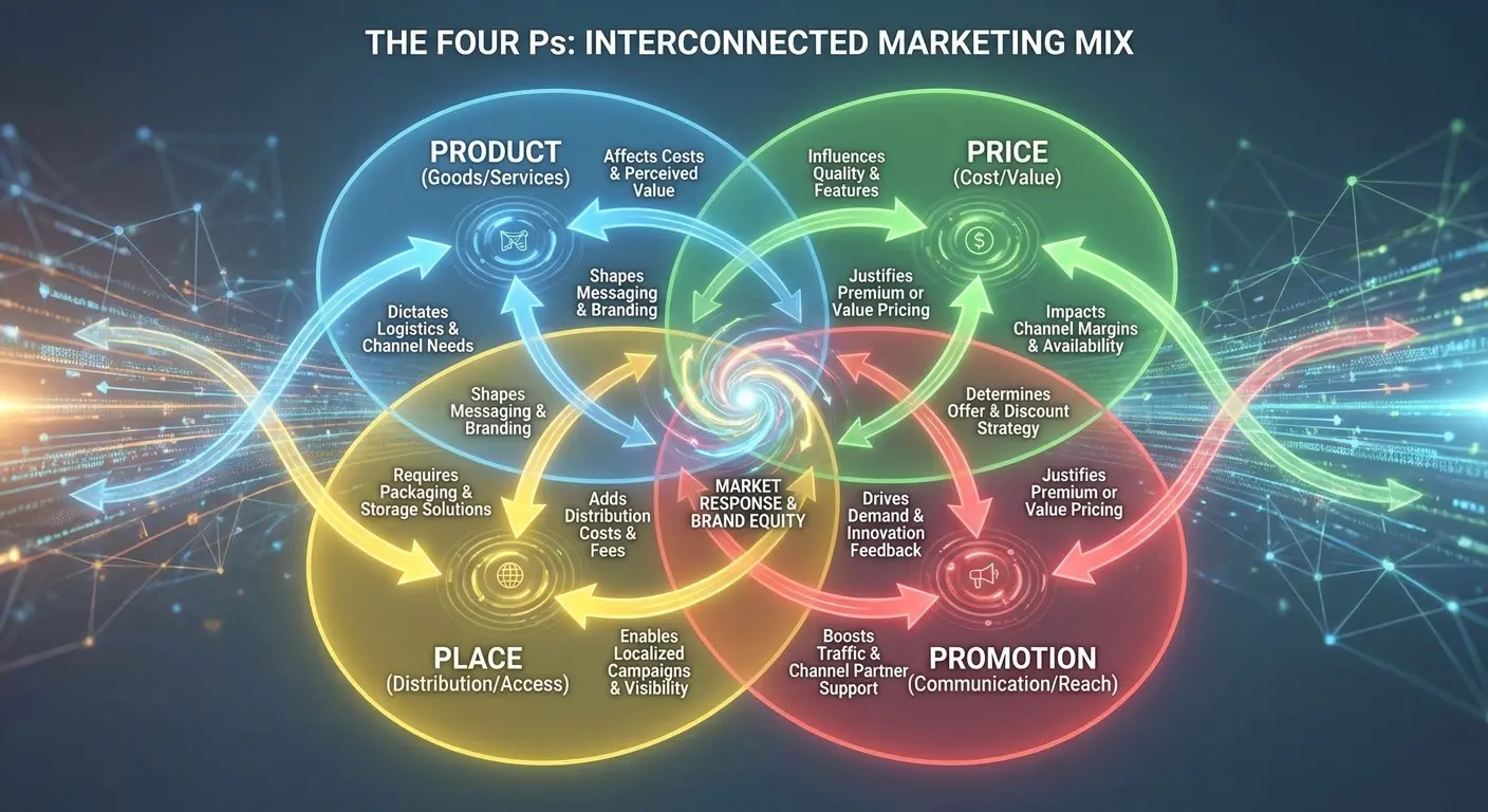 Integrated marketing mix framework diagram