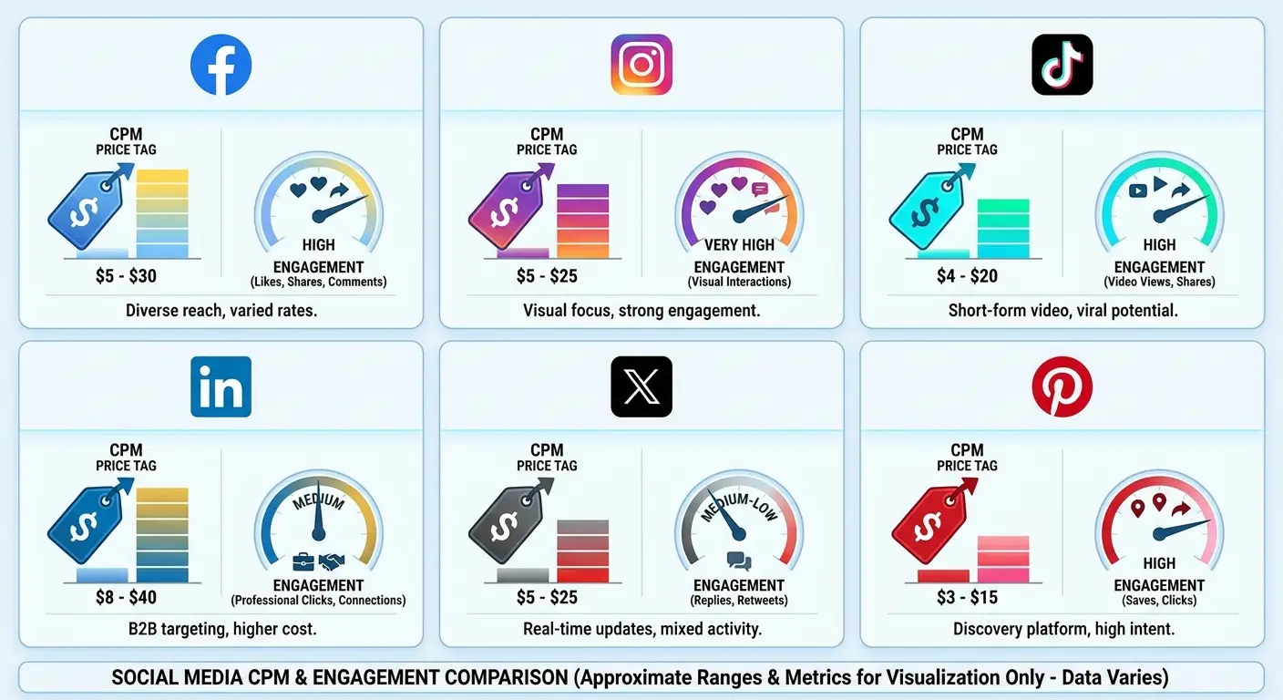 Platform-specific CPM comparison chart