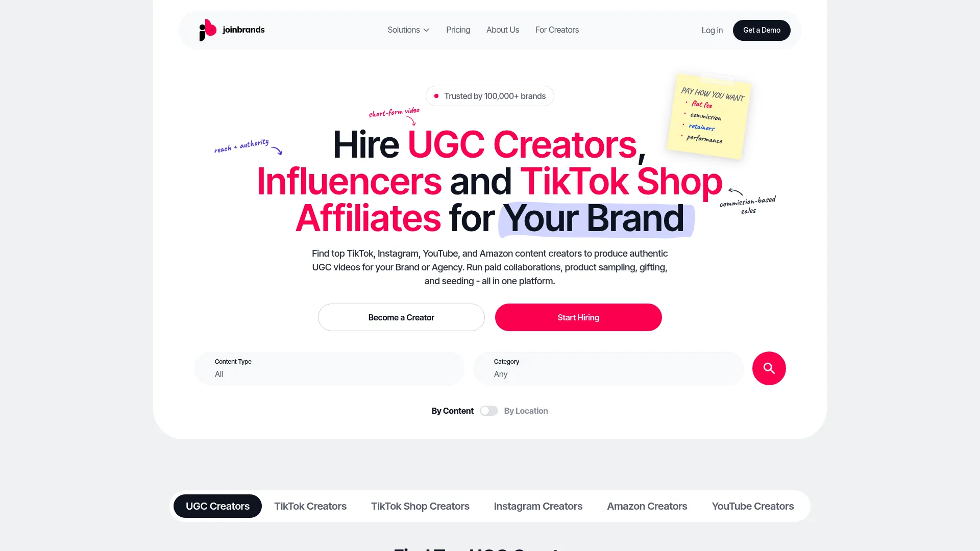 JoinBrands platform interface screenshot