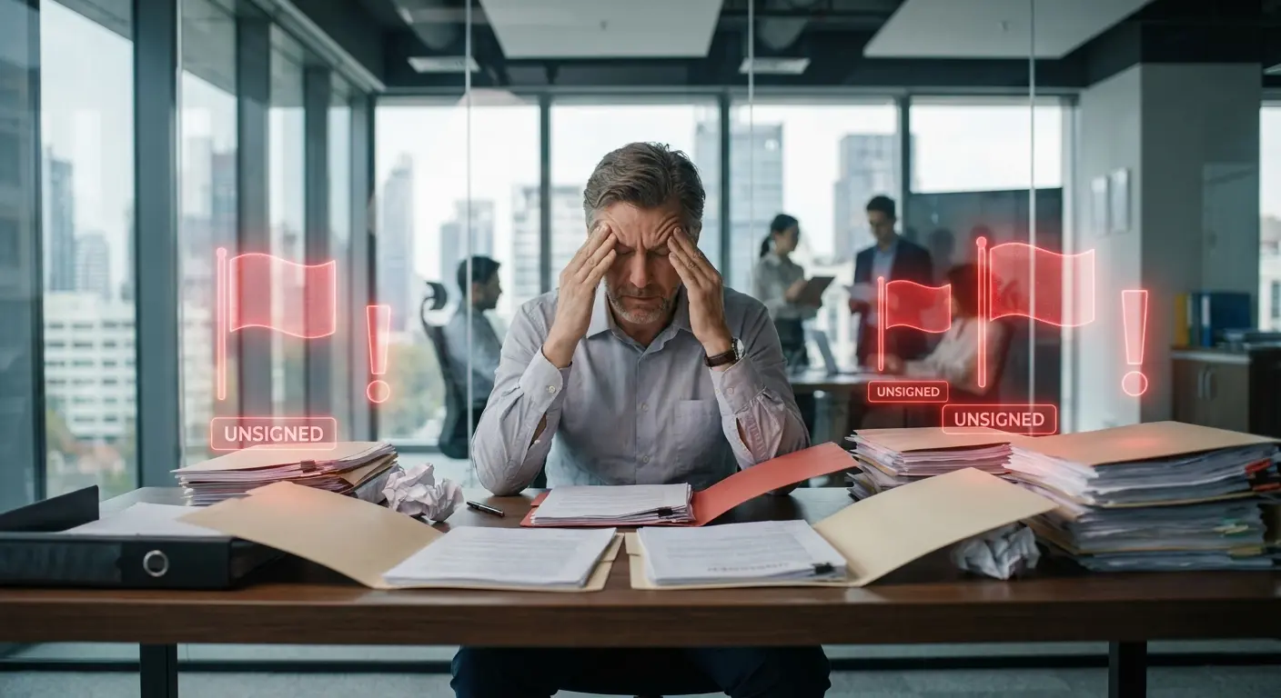 Contract templates discussion between business professionals