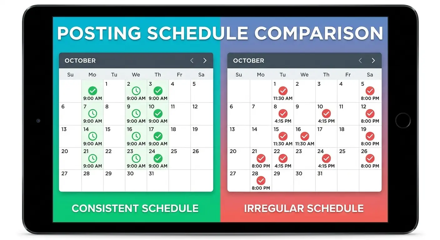Consistent posting schedule impact