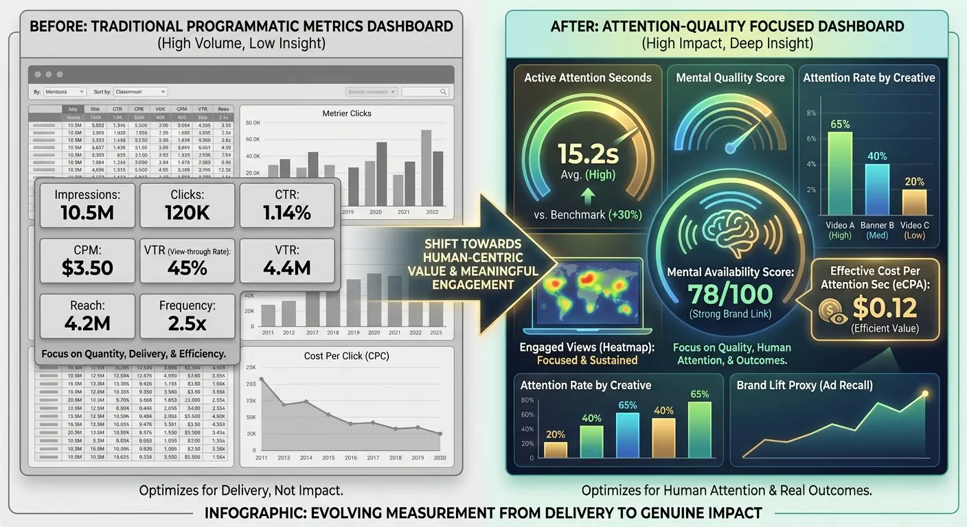Stakeholder reporting dashboard with attention metrics