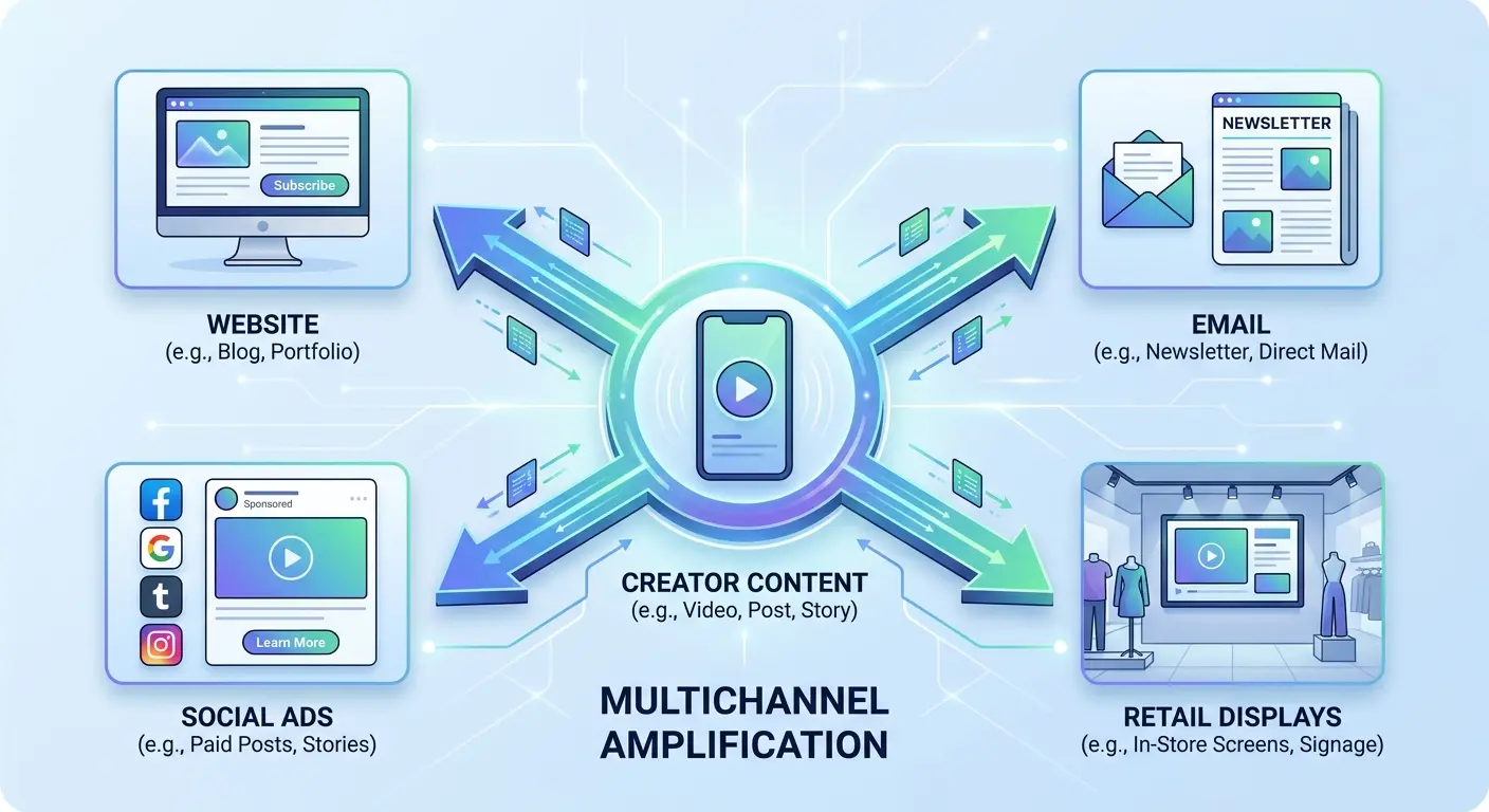 Multi-channel content distribution strategy diagram