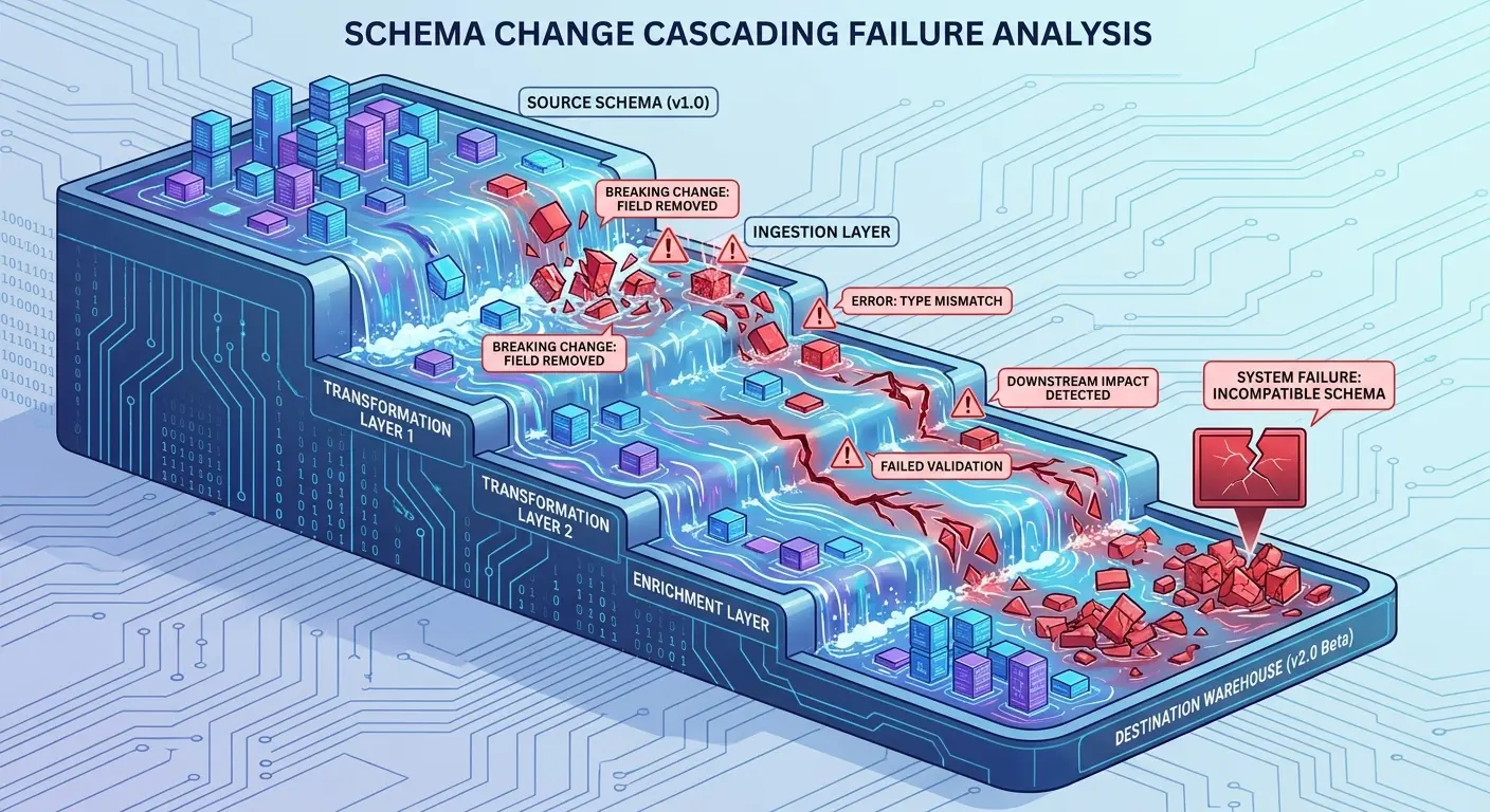 Schema drift cascade effect