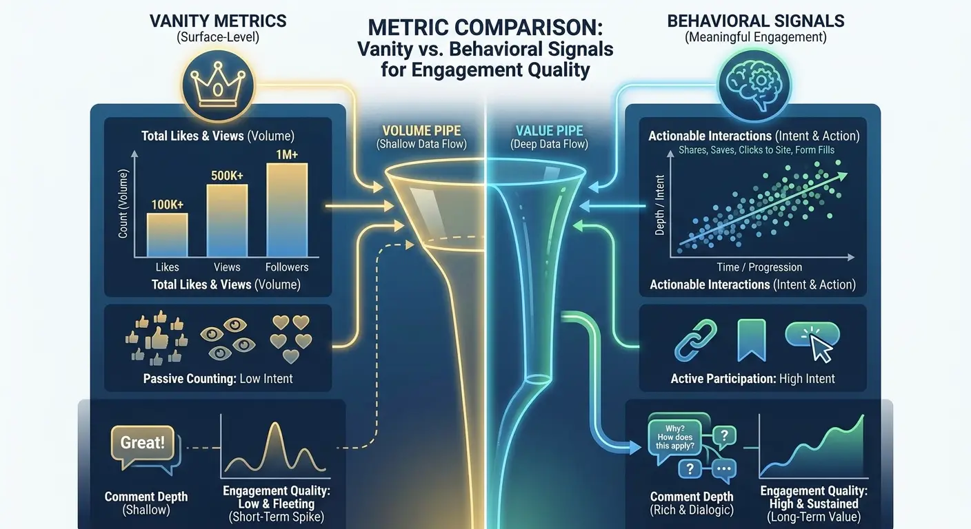 Comment depth engagement metrics comparison