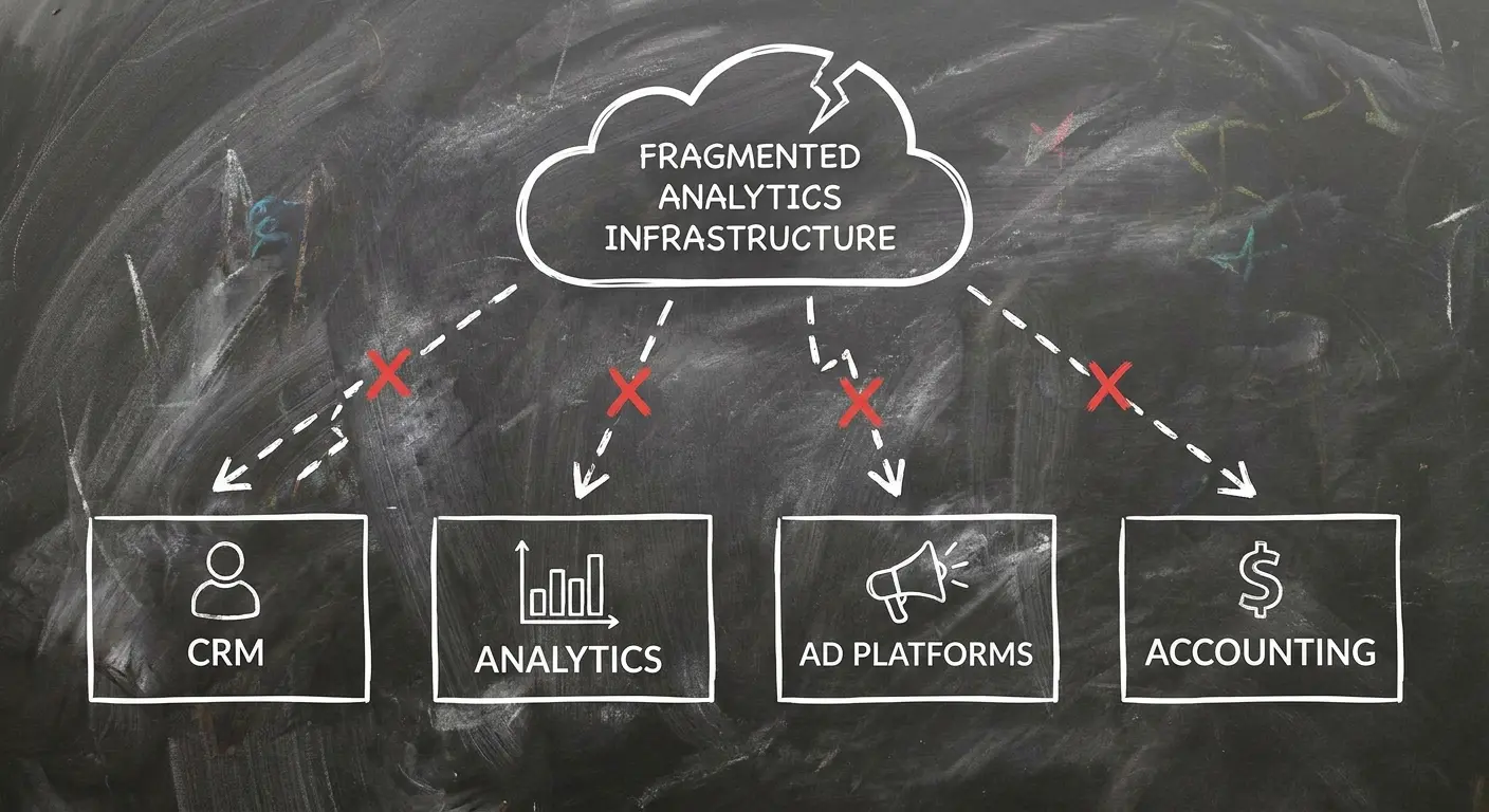 Analytics stack integration architecture diagram