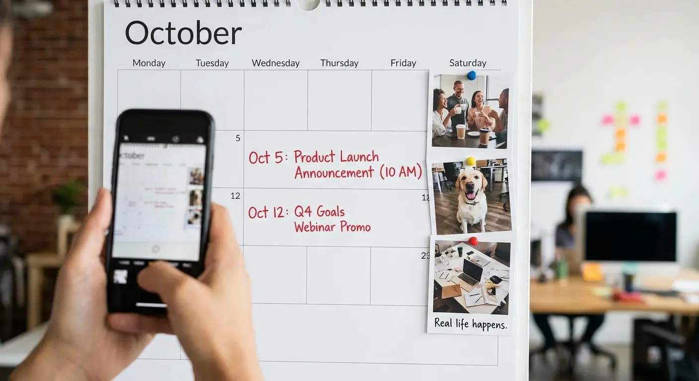 Content calendar scheduling versus spontaneous posting