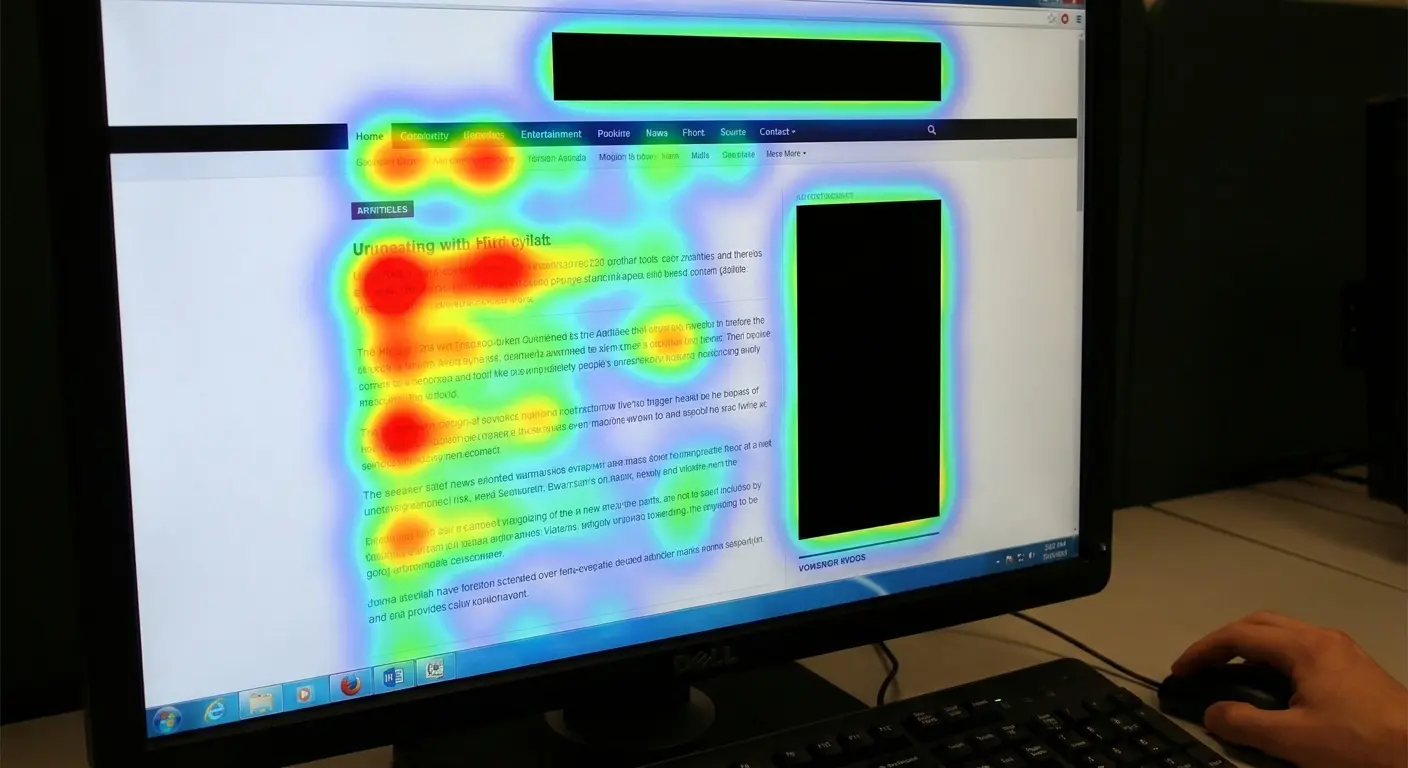Eye tracking study showing banner blindness patterns