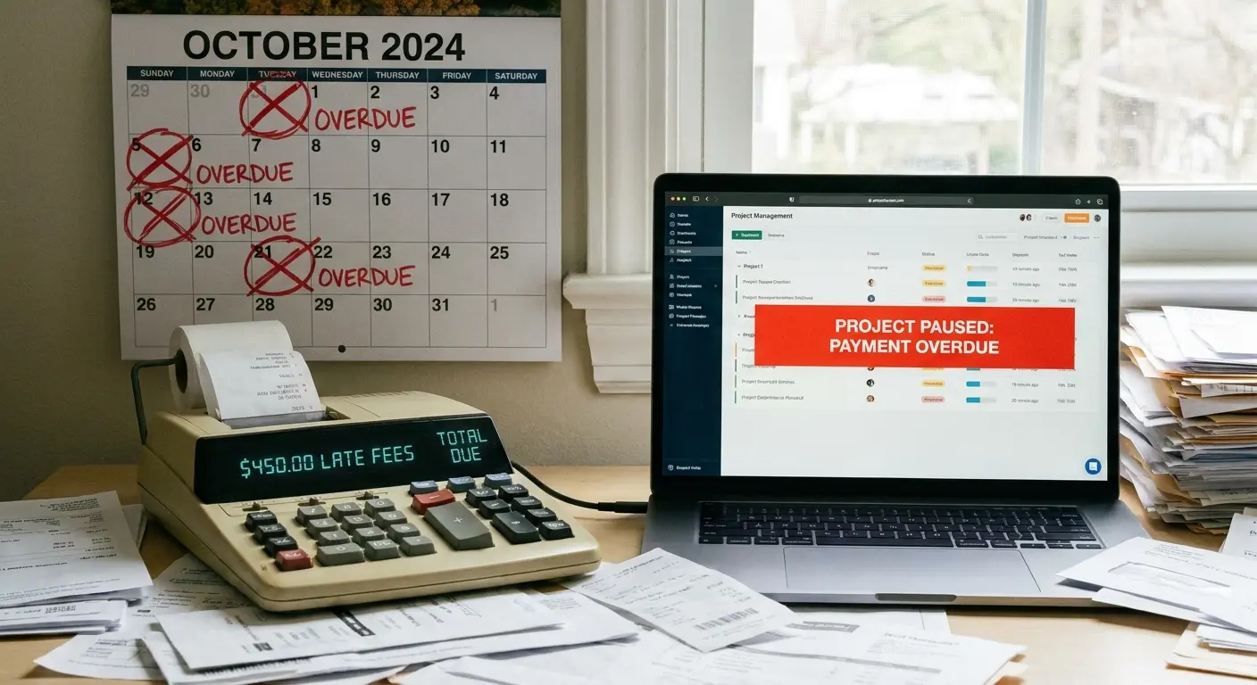Late payment terms contract document