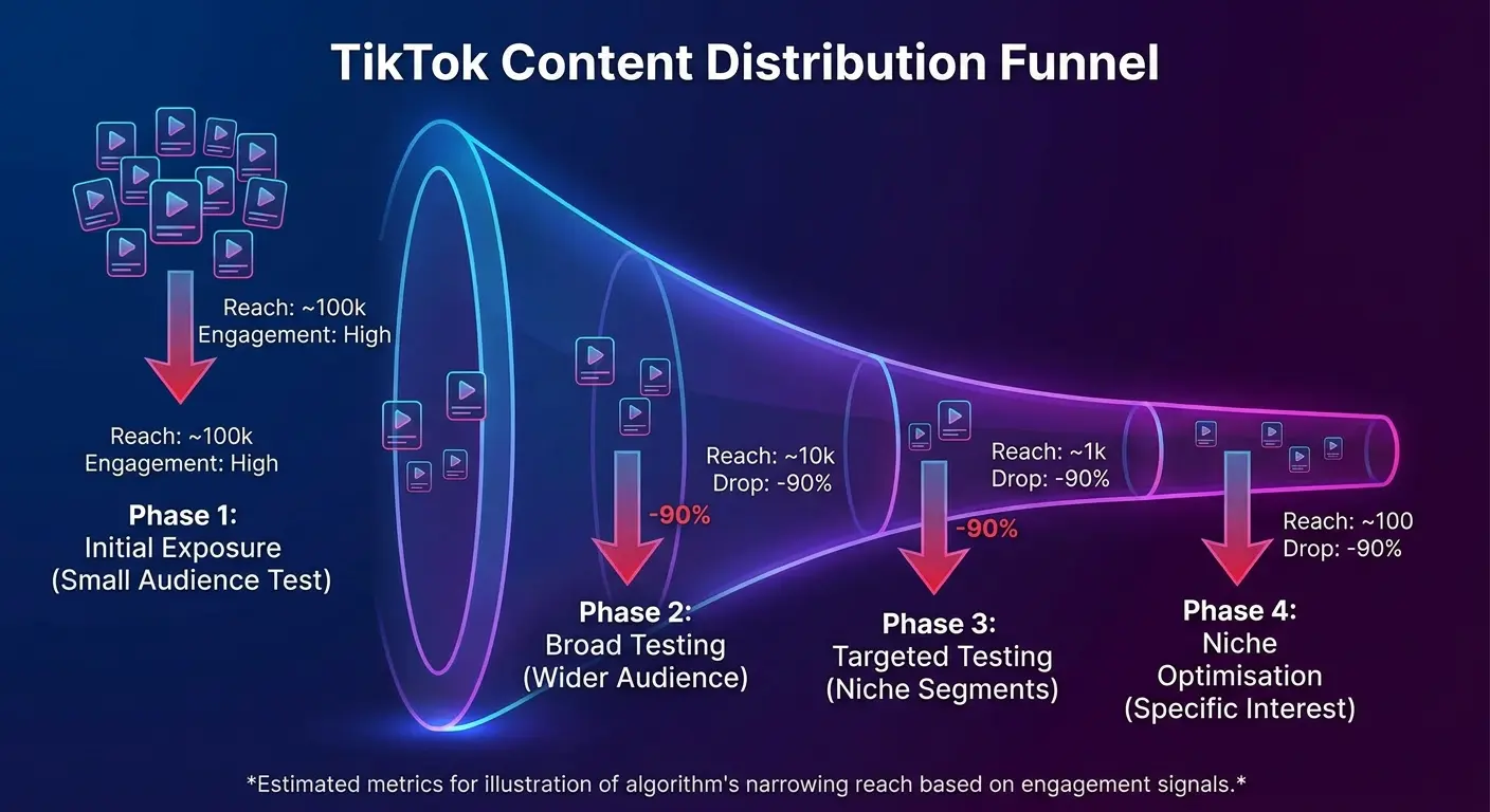 TikTok For You Page algorithm distribution chart