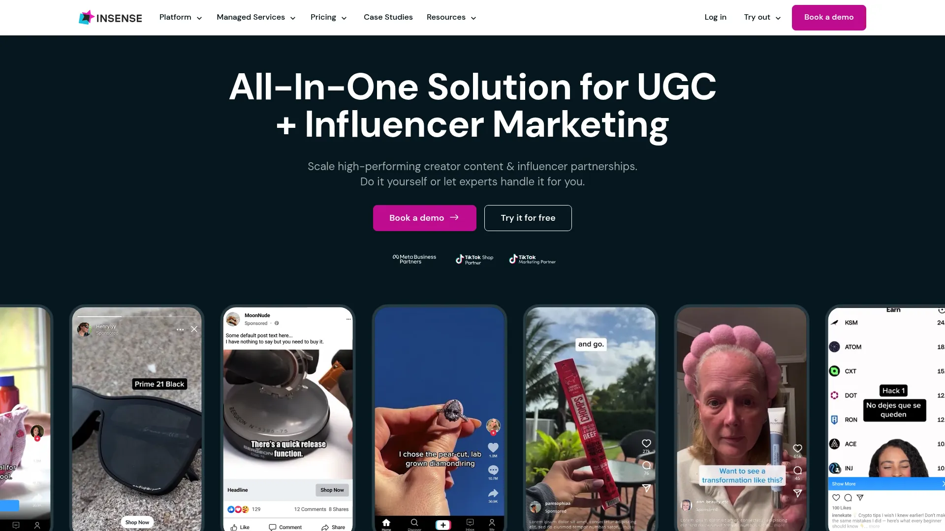 Insense campaign management platform screenshot