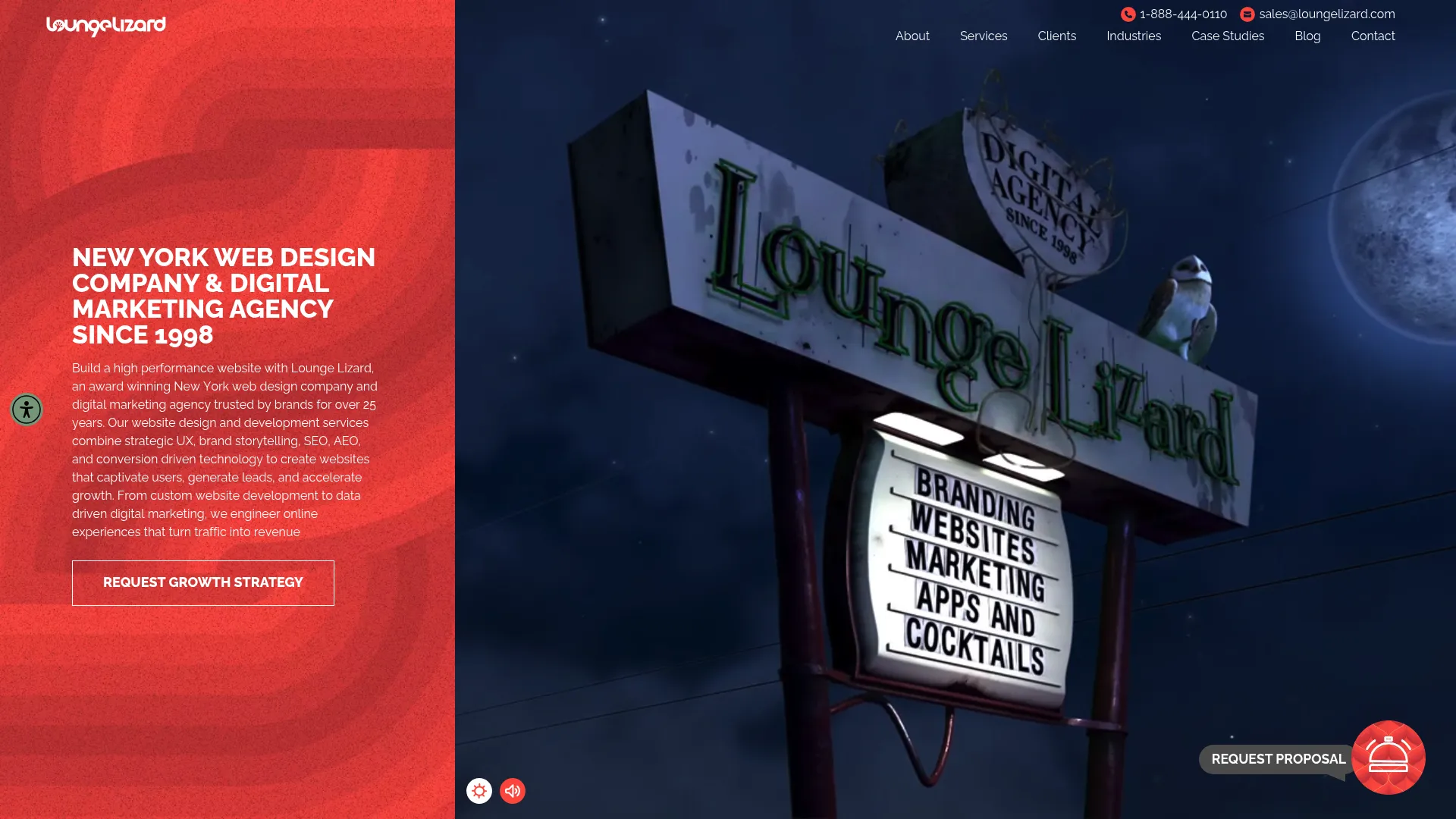 Lounge Lizard web design agency homepage