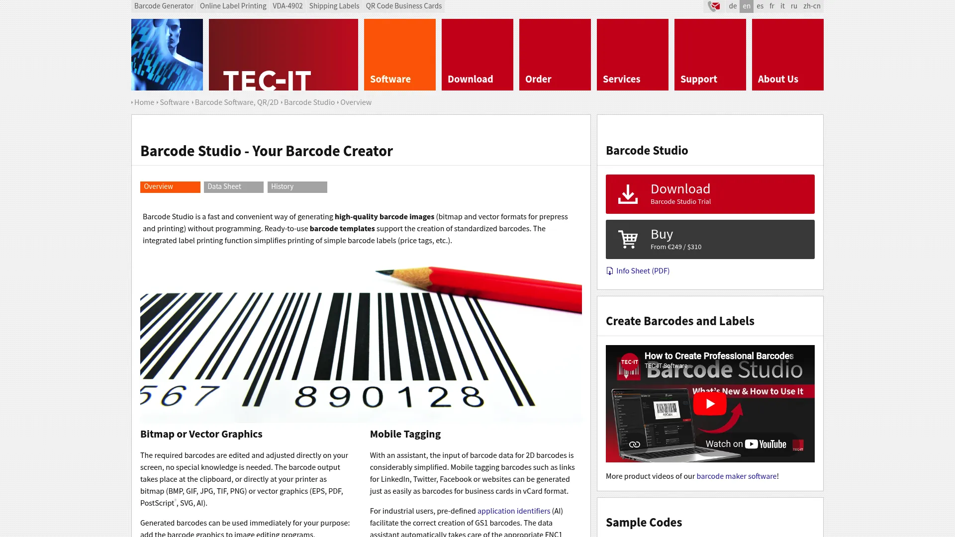 Barcode Studio professional desktop software