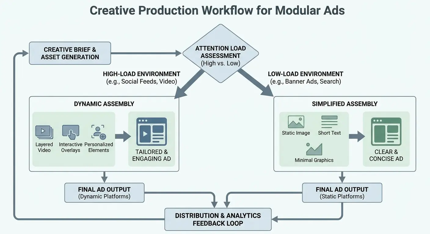 Creative production workflow for attention-based programmatic