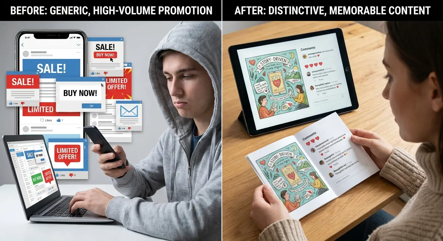 Promotional message strategy across buyer journey
