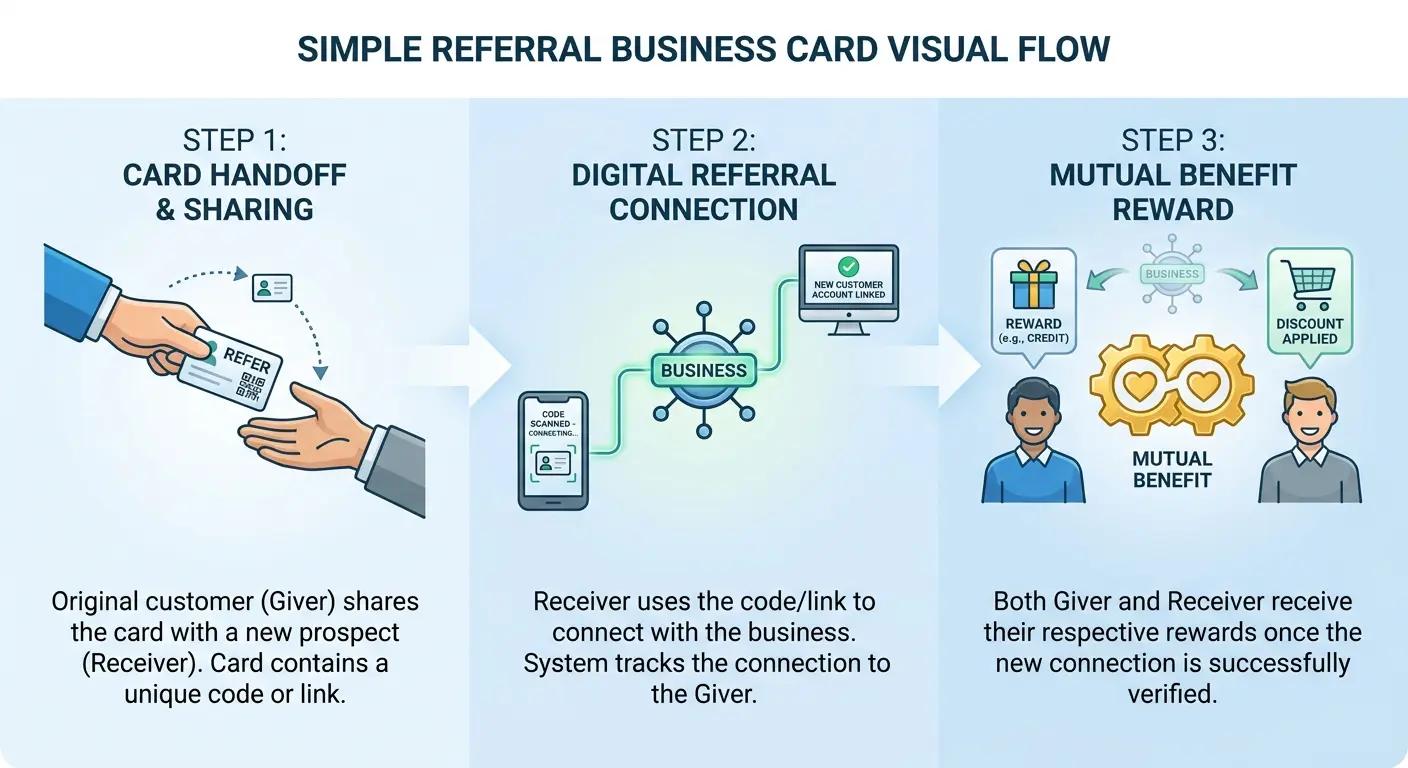 Referral incentive business card example