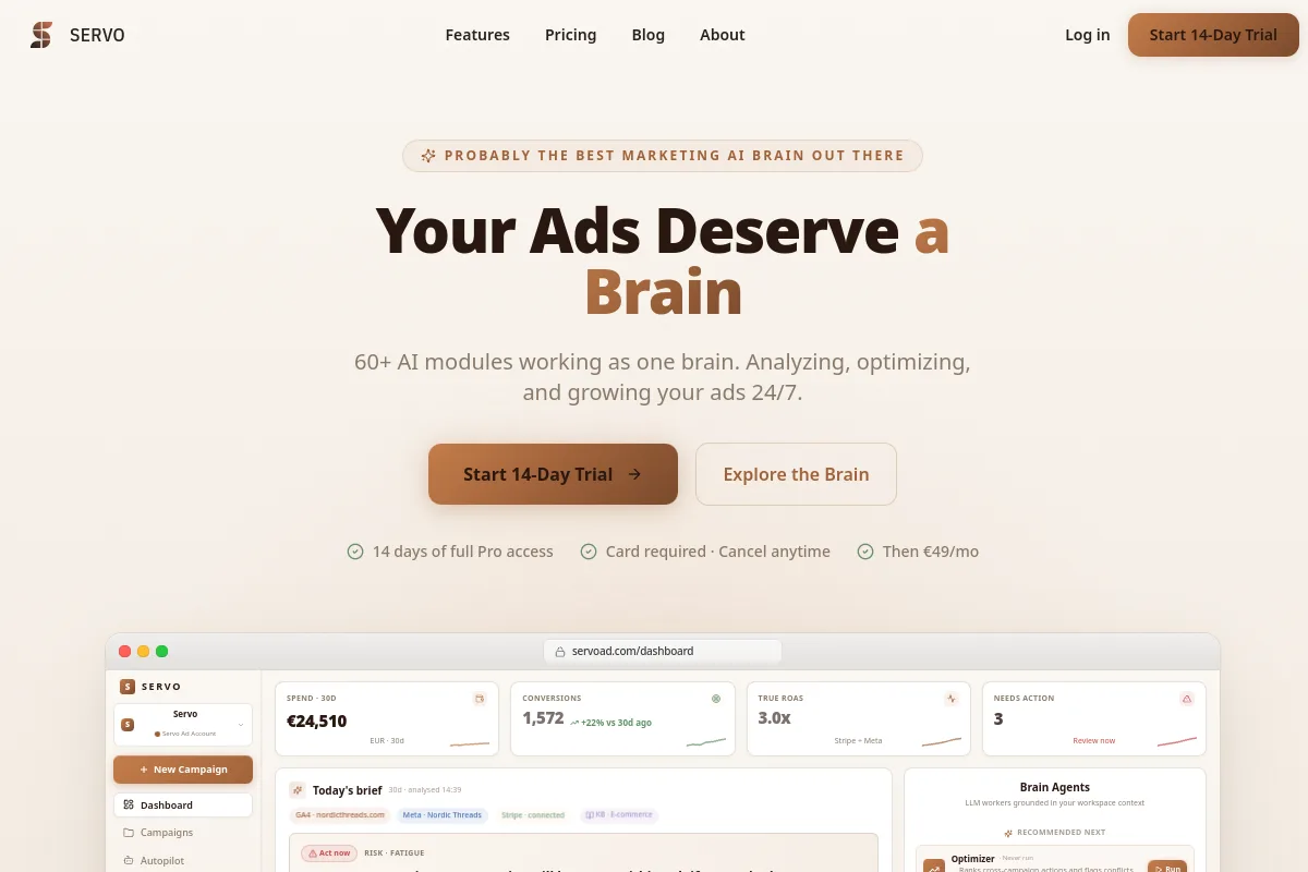 Servo guided AI Meta campaign builder