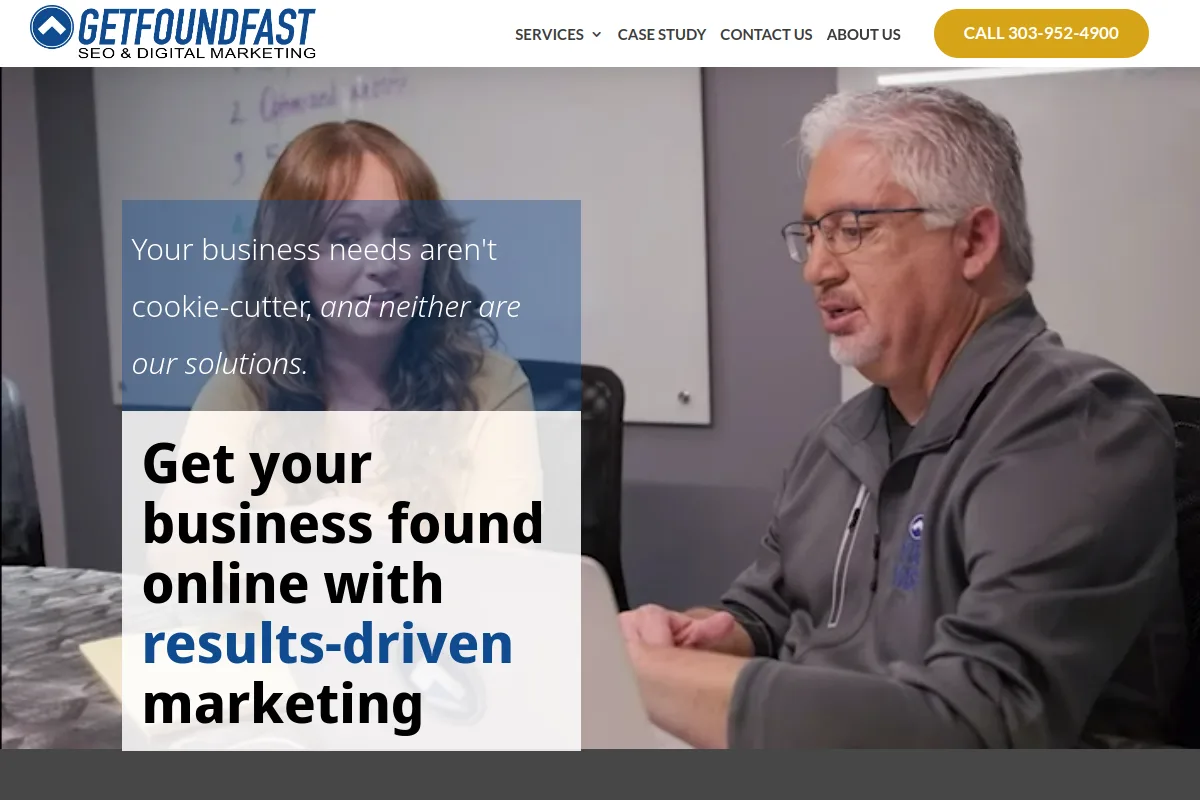 Website screenshot of getfoundfast.com