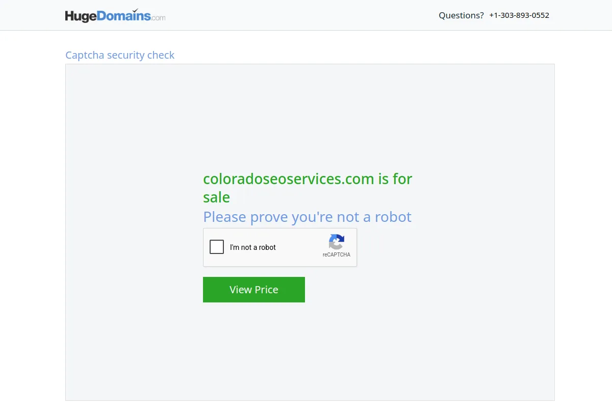 Website screenshot of coloradoseoservices.com
